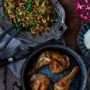 Orientalisches Hähnchen mit Dinkel Pilaf