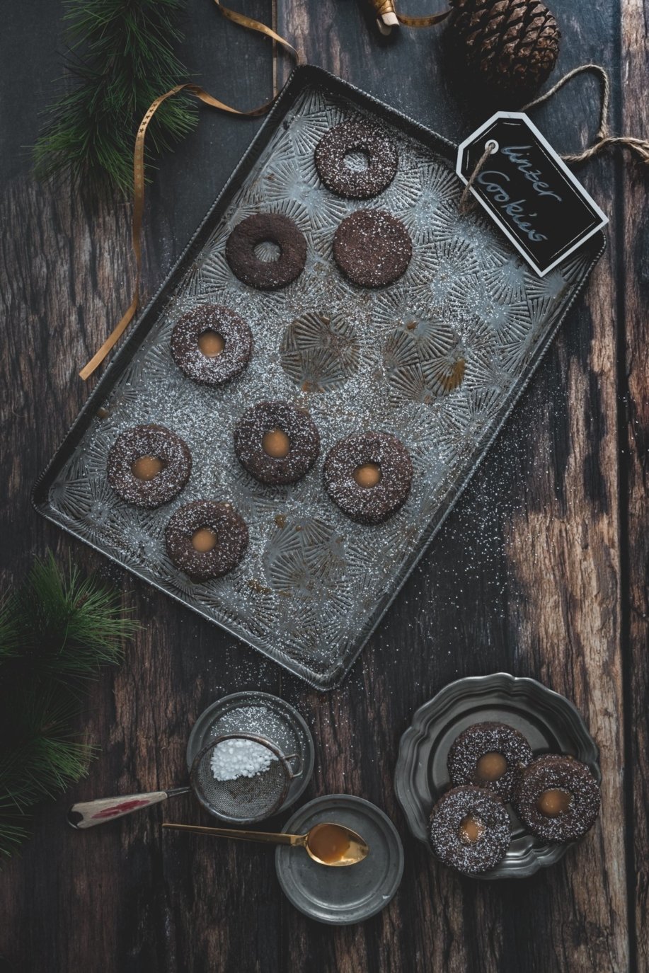 Chocolate & Caramel Linzer Cookies, Schoko Aprikosen Leckerlis