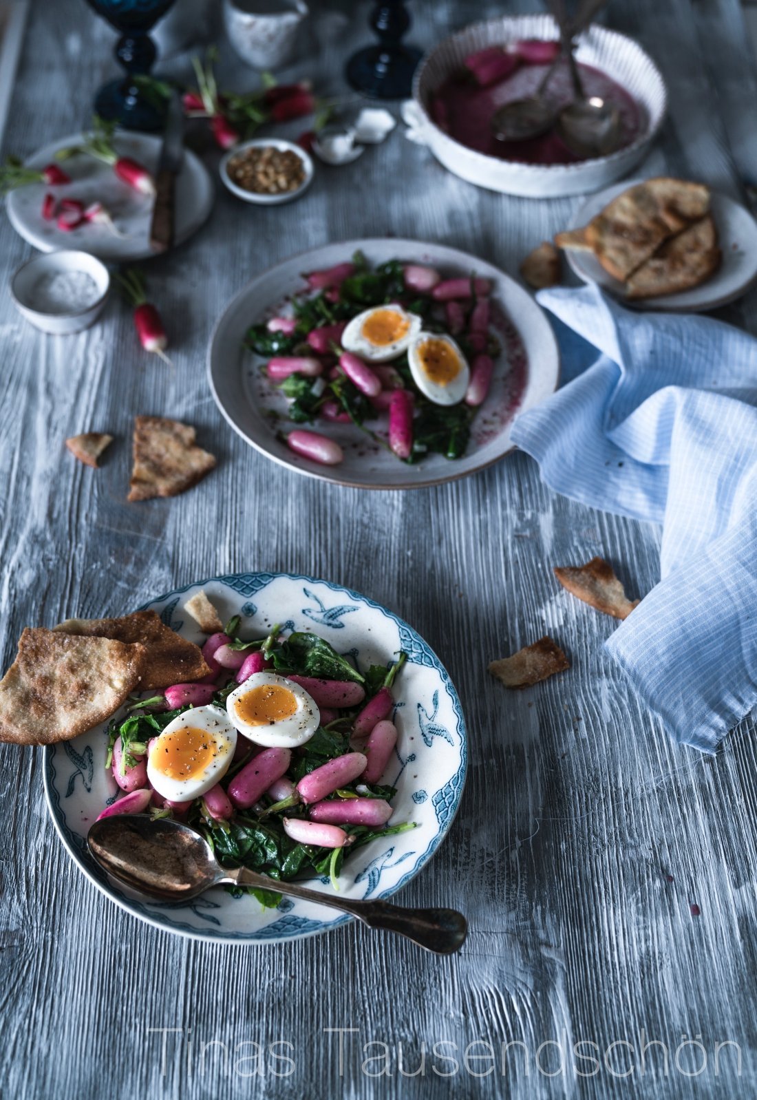 Lauwarmer Radieschen Salat mit wachsweichem Ei - Tinastausendschön