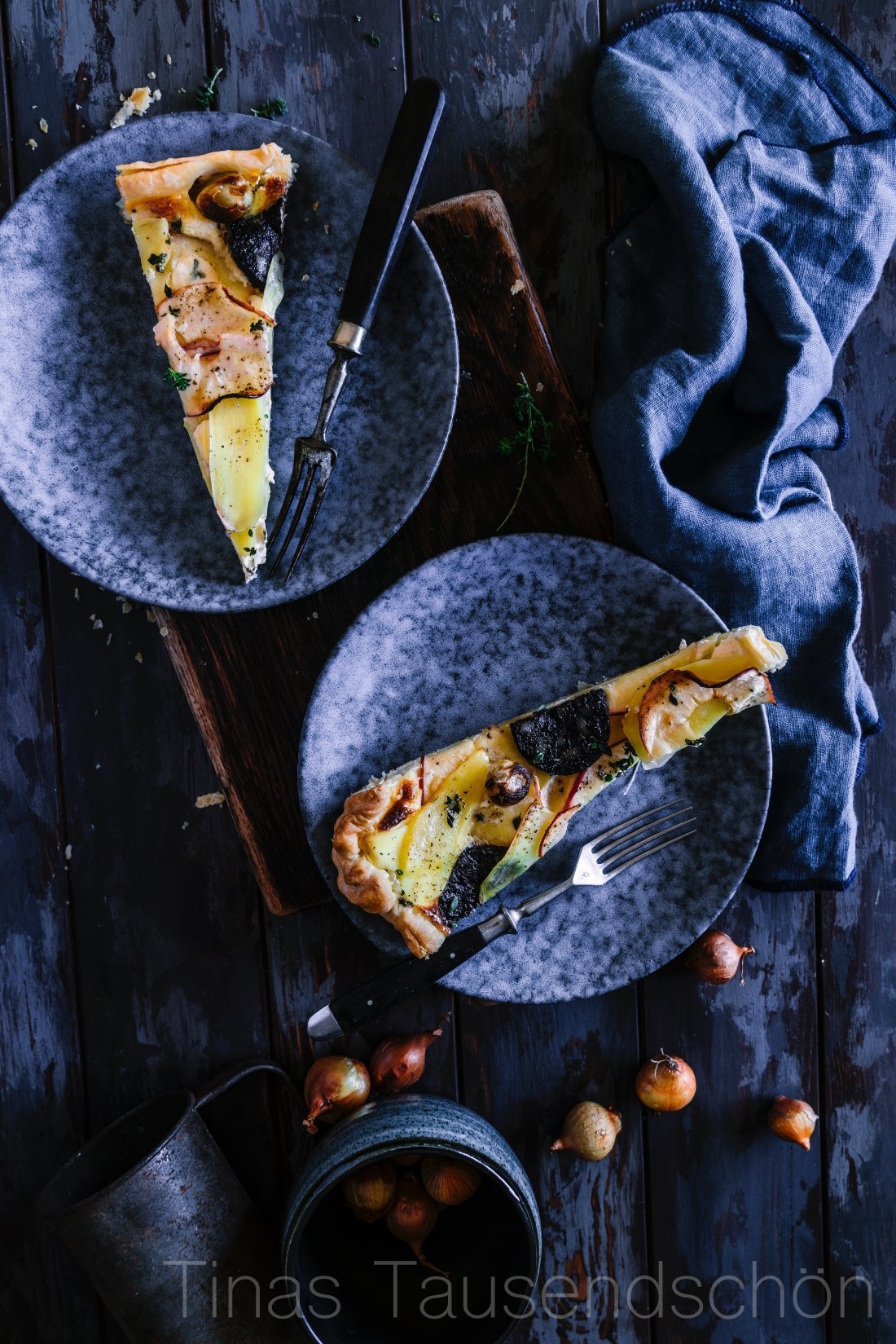 Himmel und Erd Tarte mit Kartoffeln, Äpfeln und Blutwurst