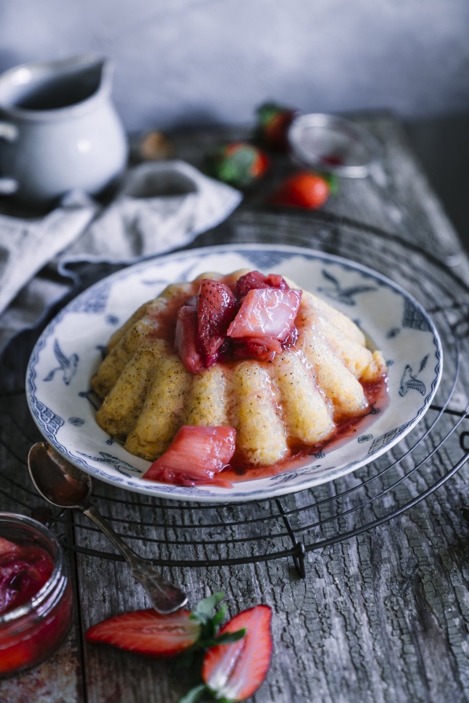 Milchreis Pudding mit Erdbeer-Rhabarber Kompott - Tinastausendschön