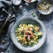 Orechiette mit grünem Spargel und Lachs