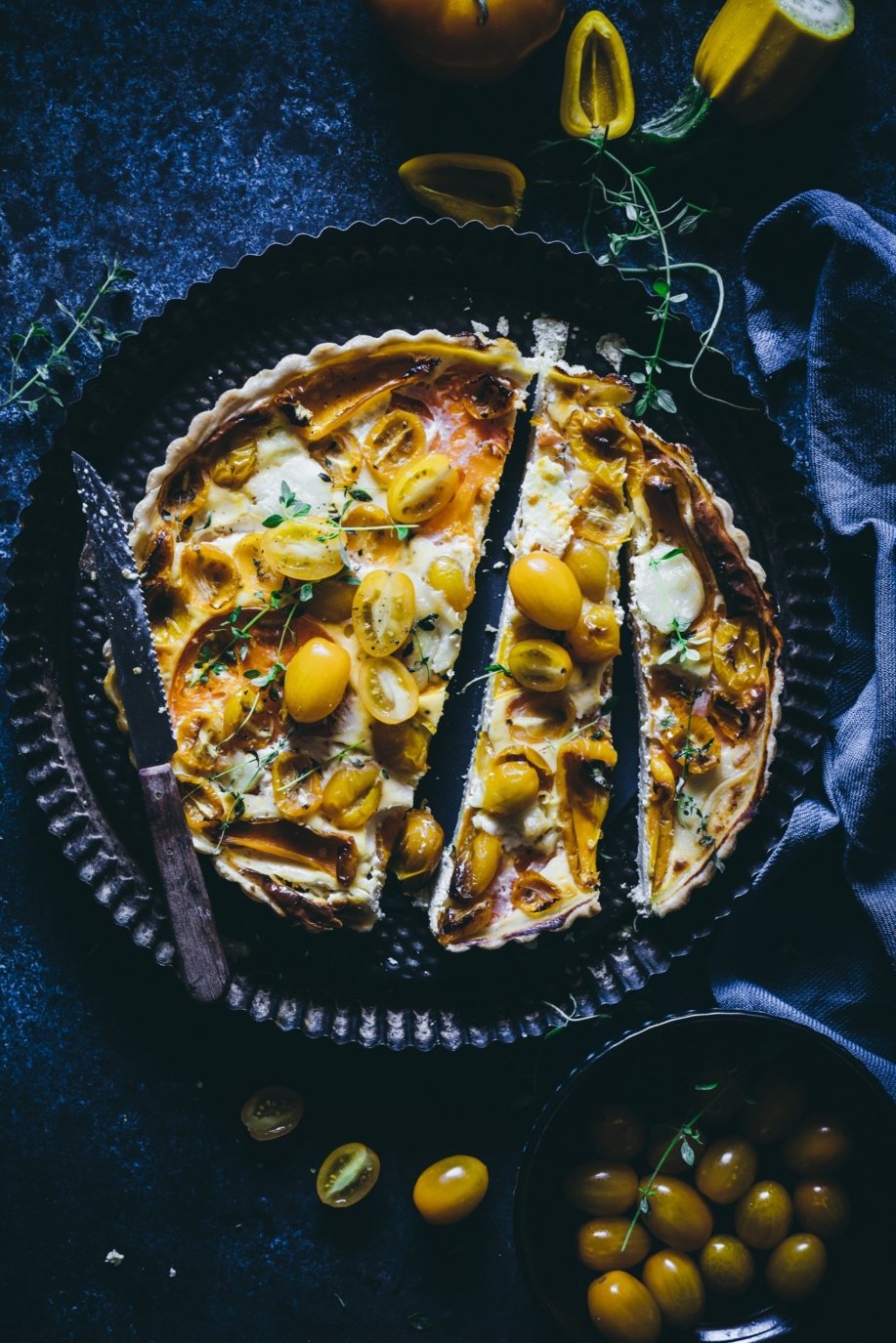 Sonnenschein Tarte mit Tomaten, Zucchini und Paprika - Tinastausendschön