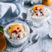 Kokos Mousse mit Mandarinen