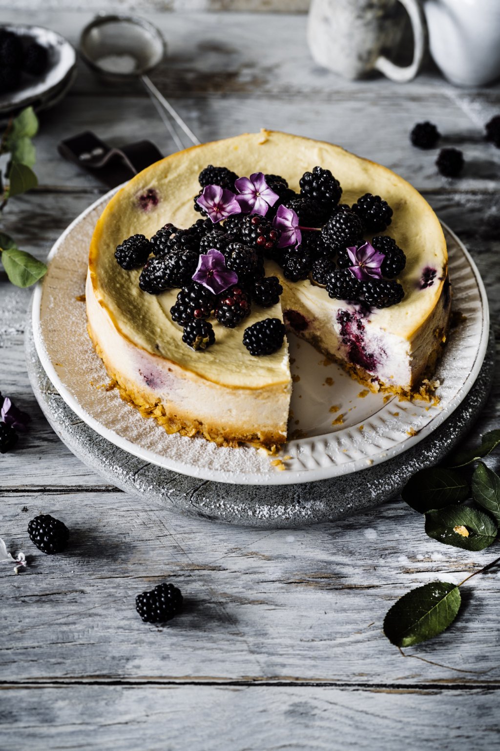 Sommerleichtes Rezept für einen Ricotta Cheesecake mit Brombeeren ...