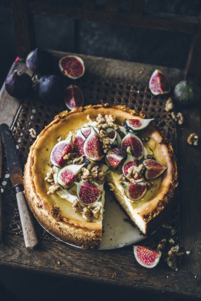 Rezept: Griechischer Käsekuchen mit Feigen, Walnüssen und Honig