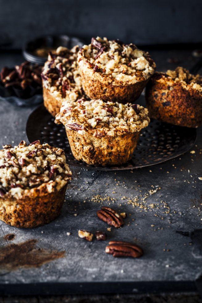 Saftige Banana Bread Muffins mit Pekannüssen