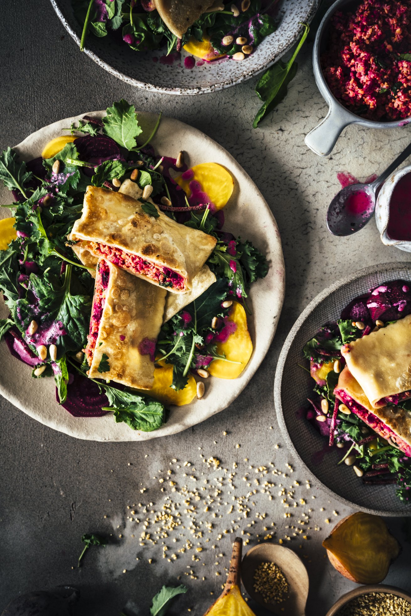 Maultaschen vegetarisch mit Apfel und Roter Bete Füllung