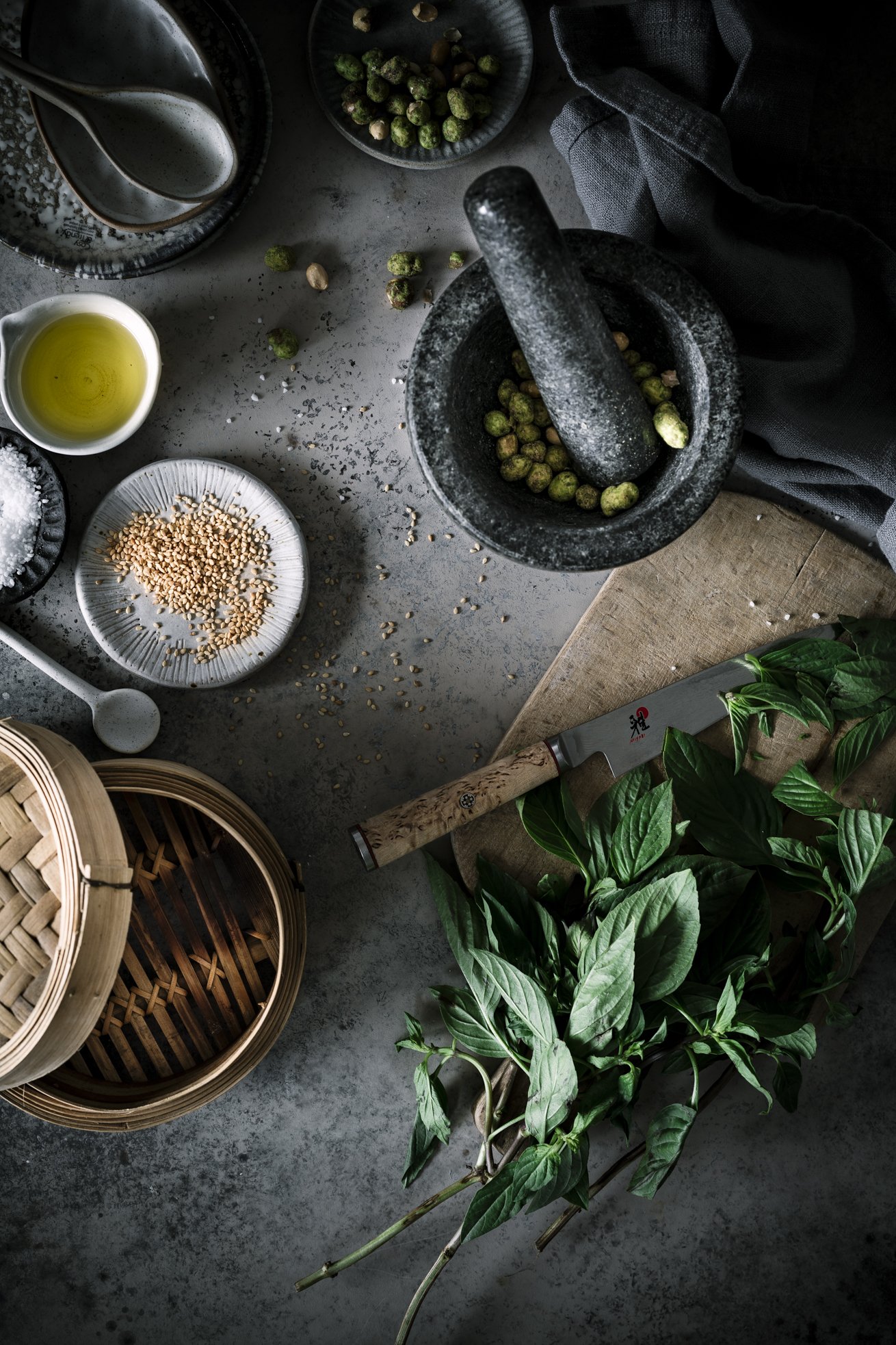 Asiatisches Pesto mit Wasabi Nüssen