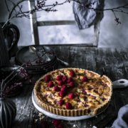 Milchreis Tarte mit Himbeeren