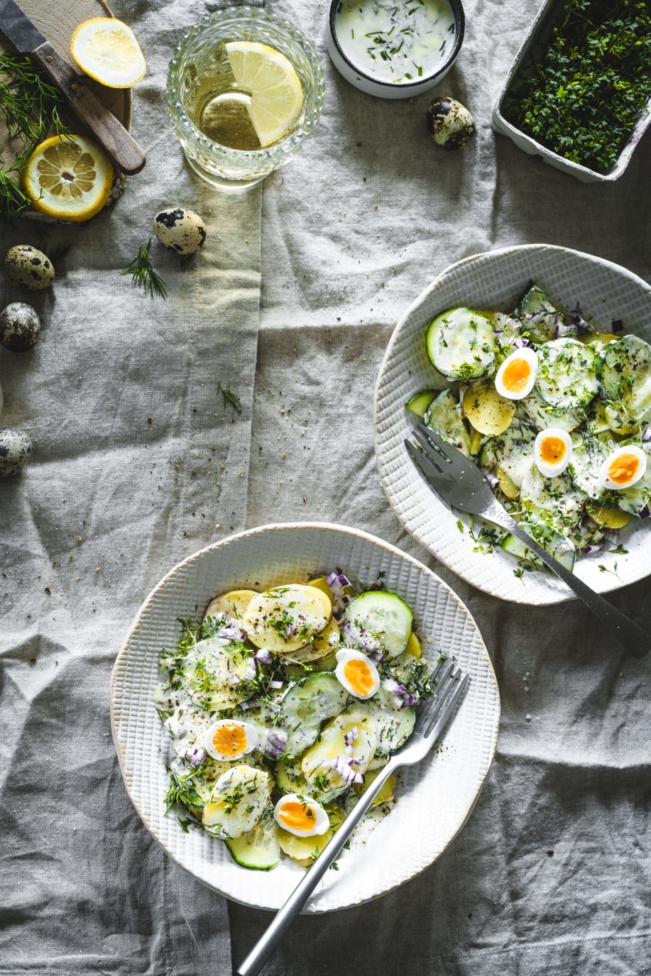 Leichtes Kartoffelsalat Rezept - Nordischer Kartoffelsalat mit Crème ...