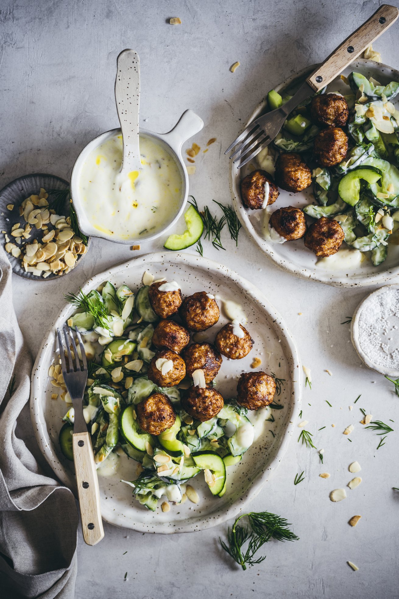 Rezept Gurkensalat mit Mandeln