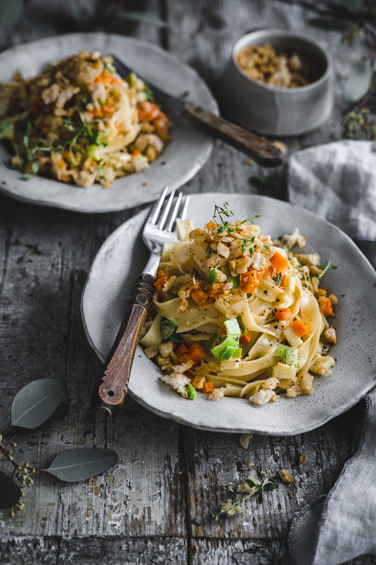 Teller mit Wintergemüse Pasta