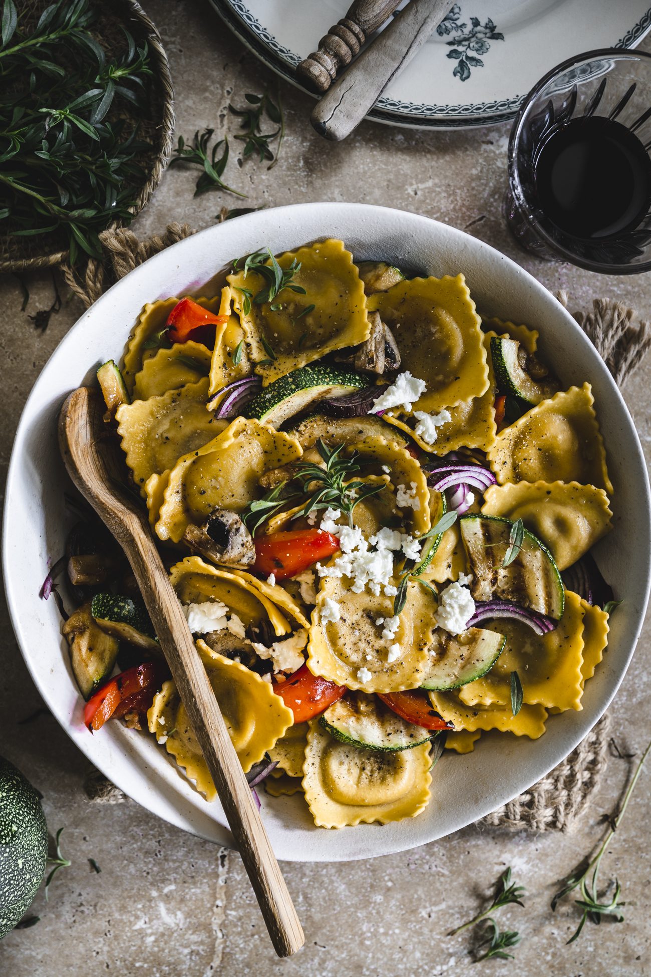 Ravioli Antipasti Salat