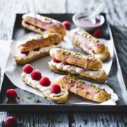 Himbeer Eclairs mit Sahne