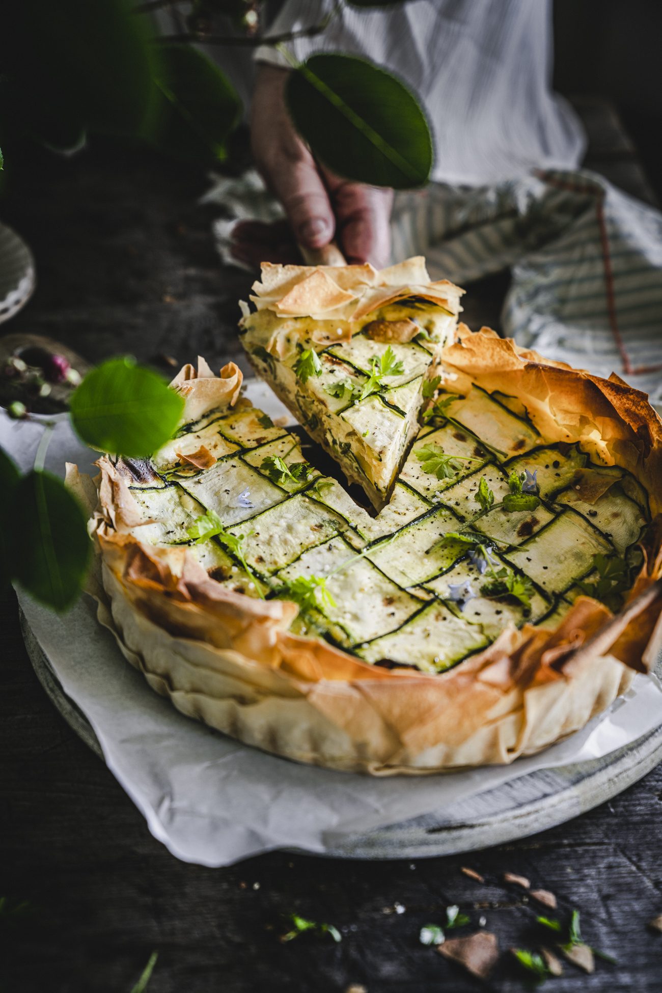 Zucchini Quiche mit Filoteig