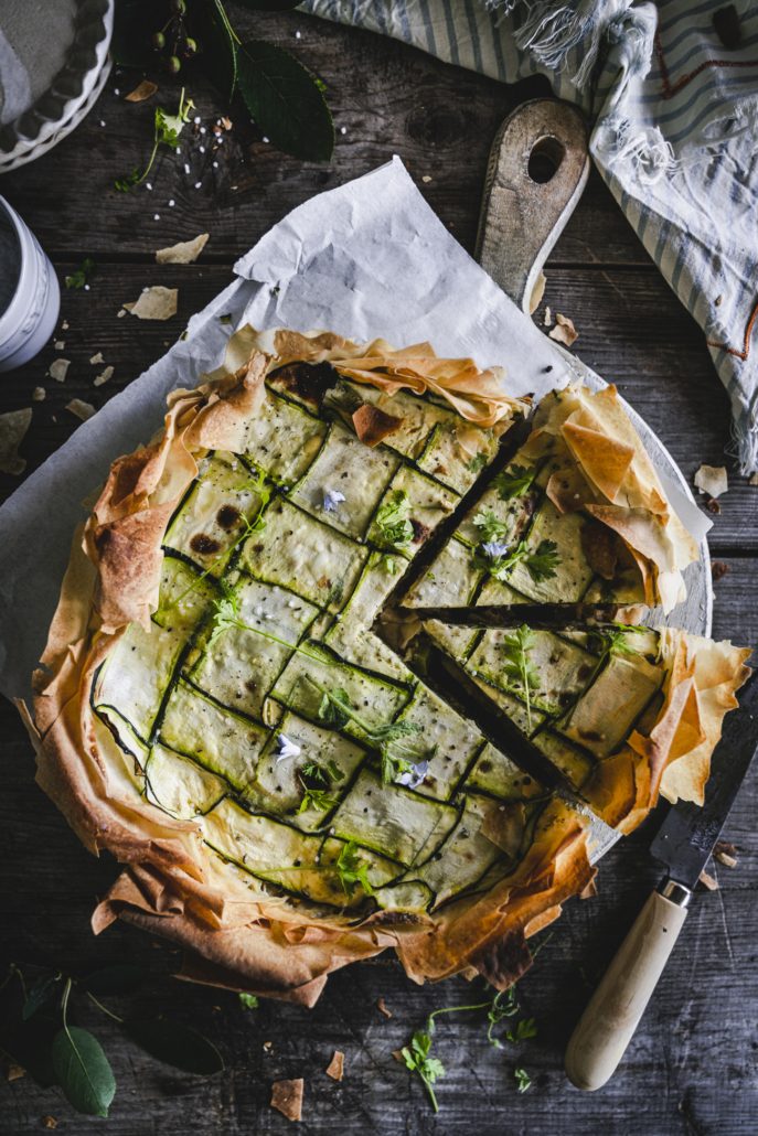 Grandioses Zucchini Quiche Rezept mit knusprigem Filo Teig