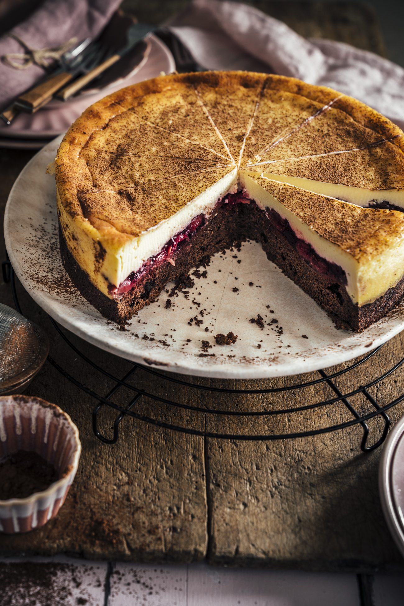 Käsekuchen mit Kirschen