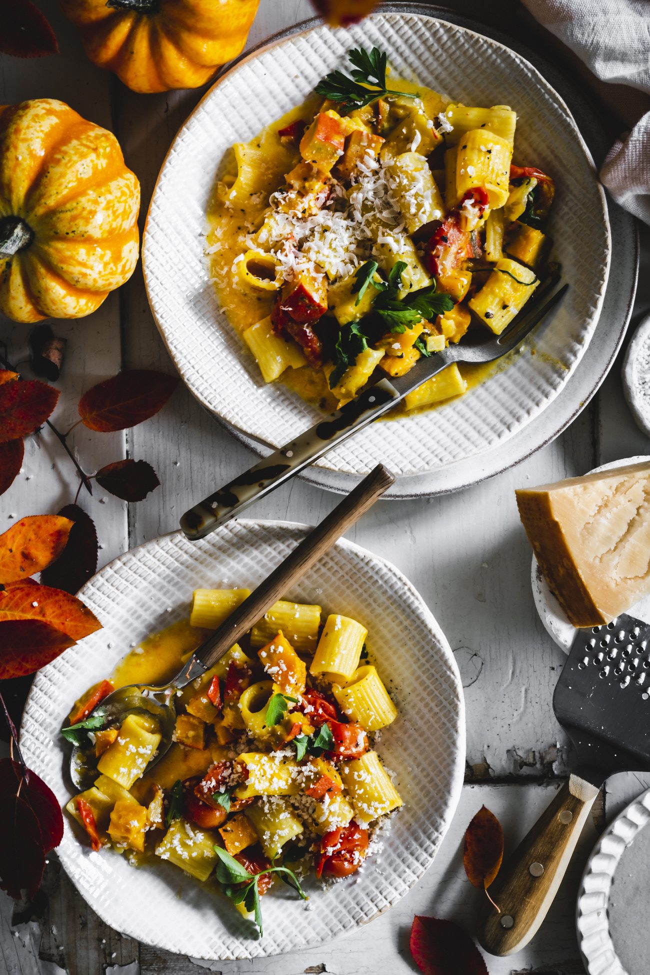 One Pot Pasta mit Kürbis