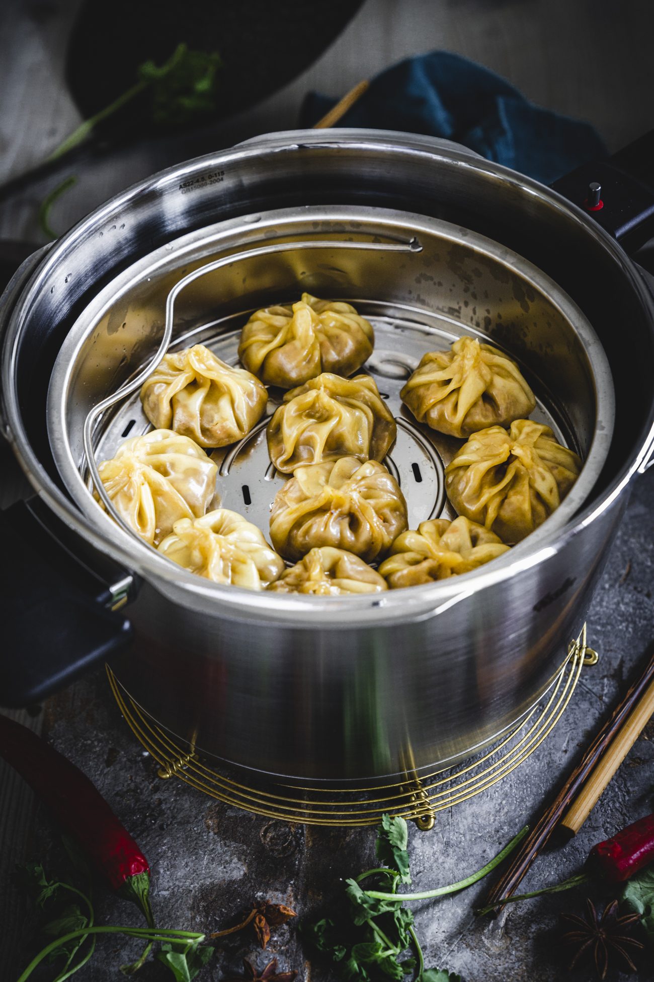 Dampfgaren Dumplings im Schnellkochtopf