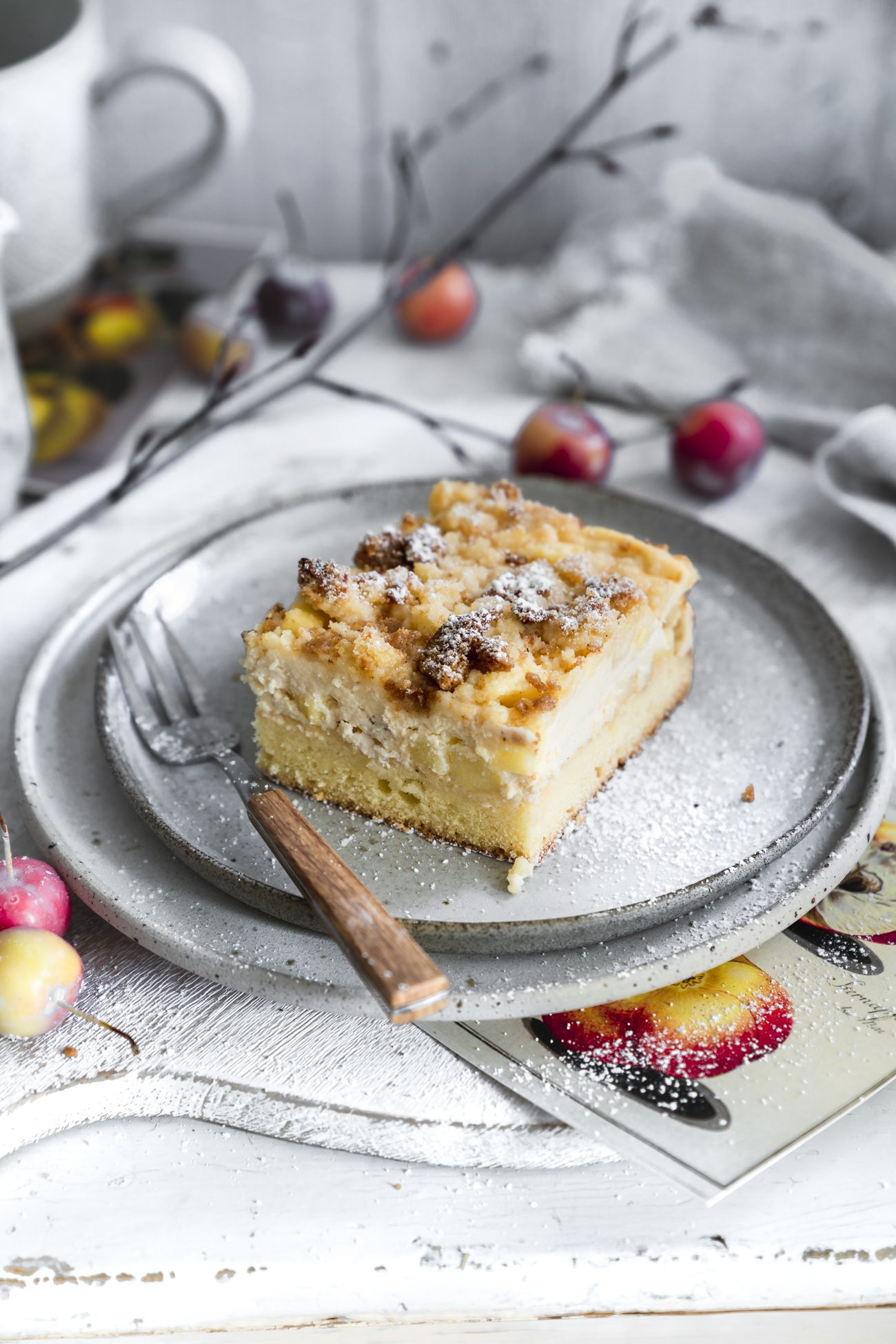 Apfel Käsekuchen mit Streusel