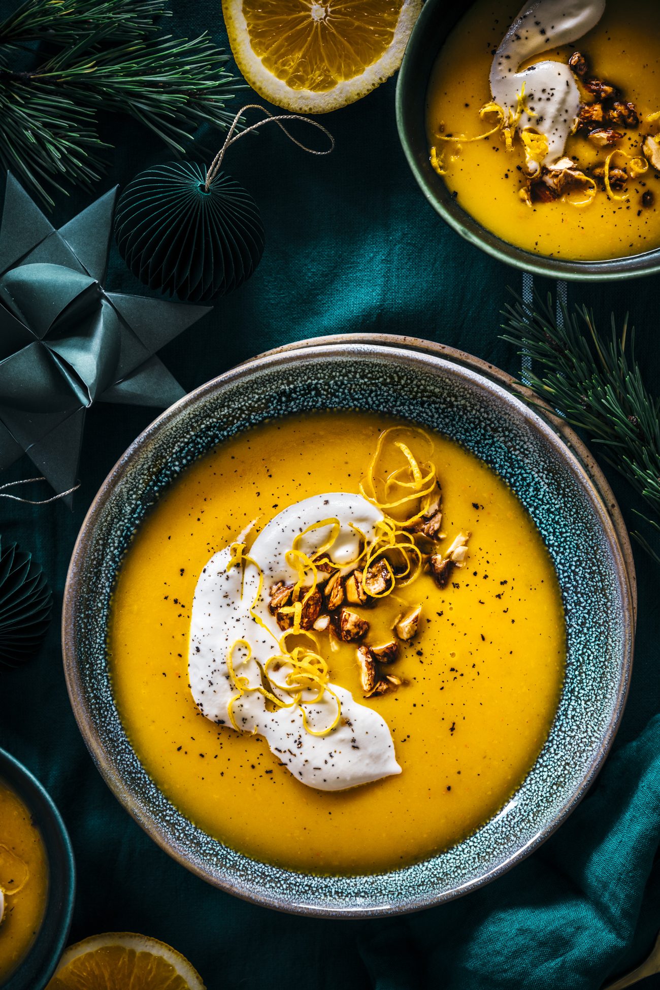 Unsere festliche Kürbis Suppe mit Orange und Vanille
