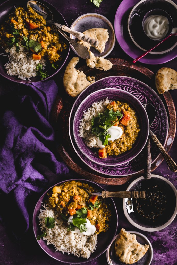 Indisches Linsen Curry mit Süßkartoffeln und Garam Masala - ein ...