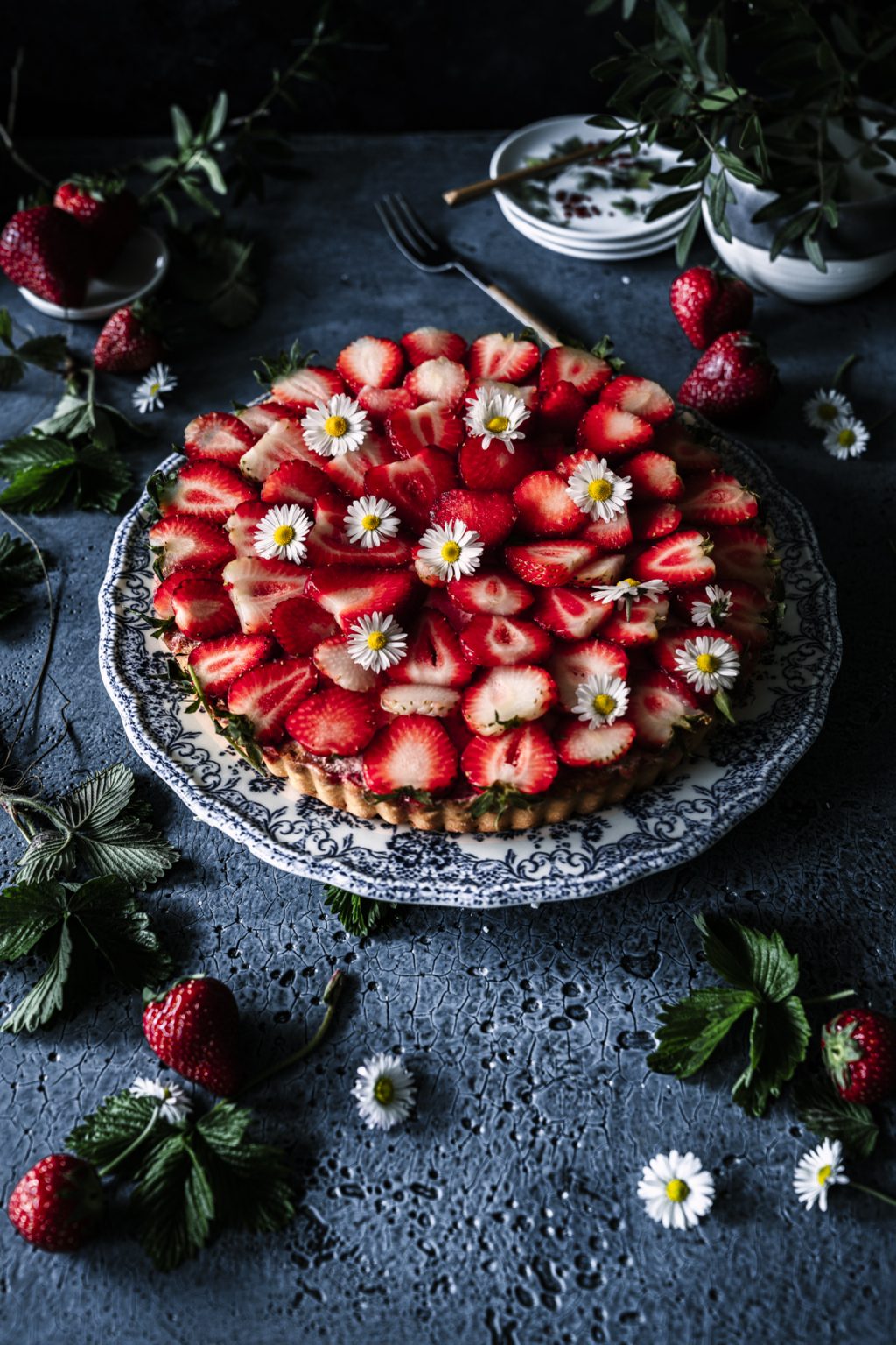 Einfache Erdbeer Tarte mit Quarkcreme