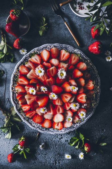 Einfache Erdbeer Tarte mit Quarkcreme
