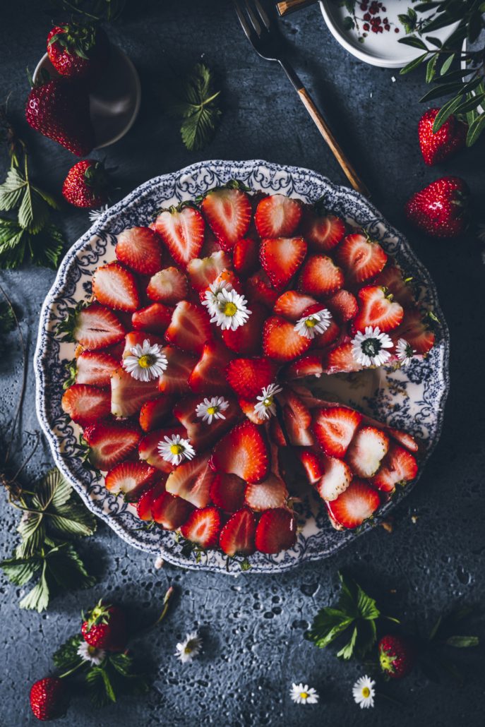 Einfache Erdbeer Tarte mit Quarkcreme
