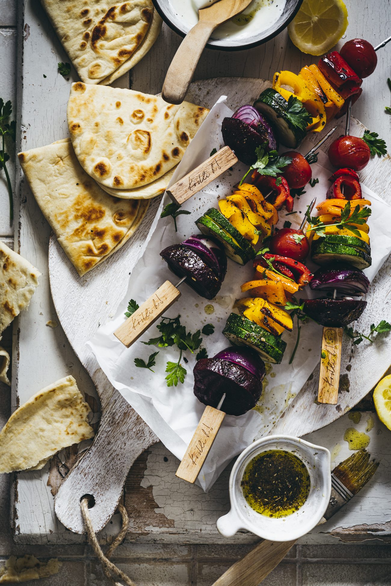 Vegetarische Barbecuespieße