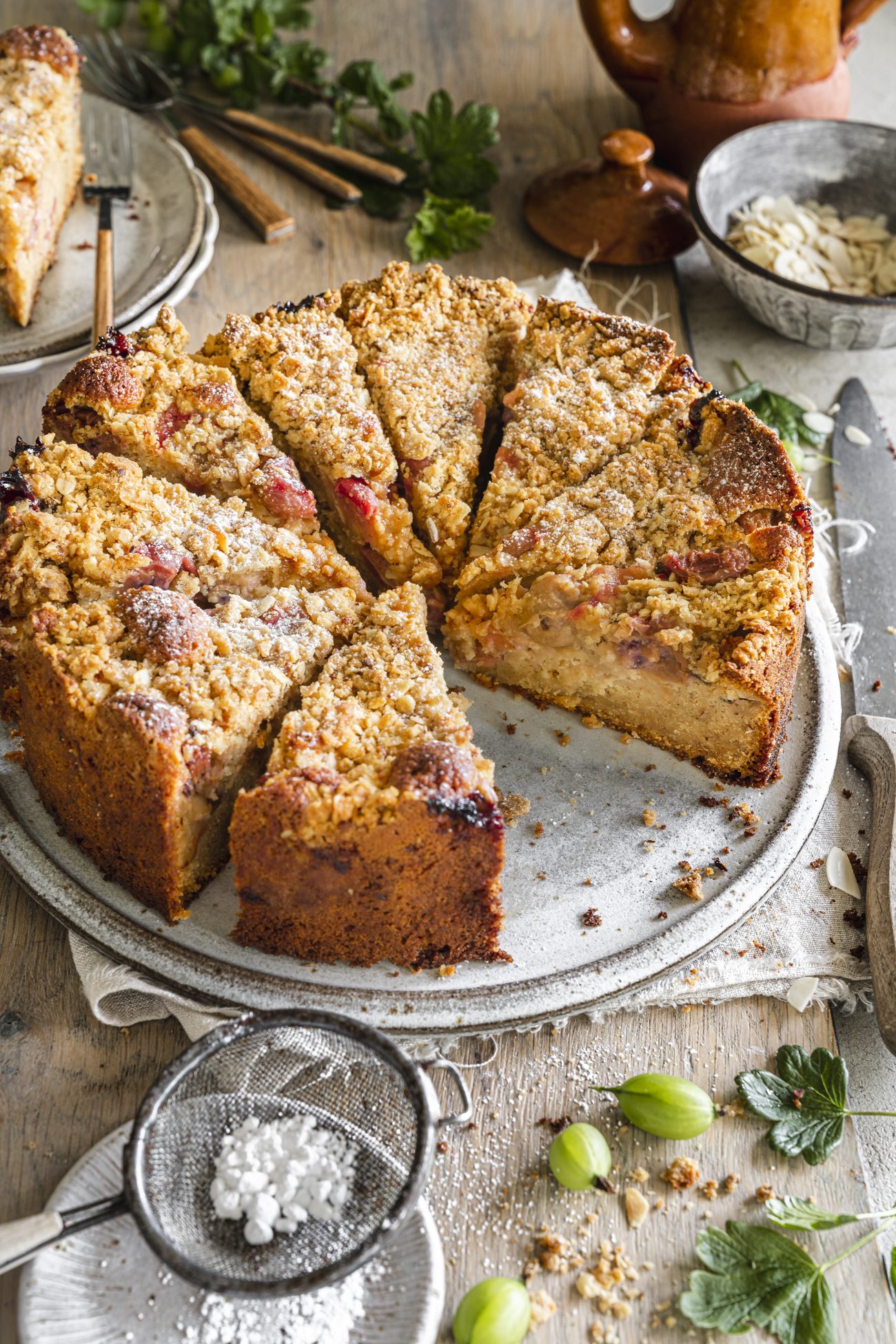 Stachelbeerkuchen mit Streuseln