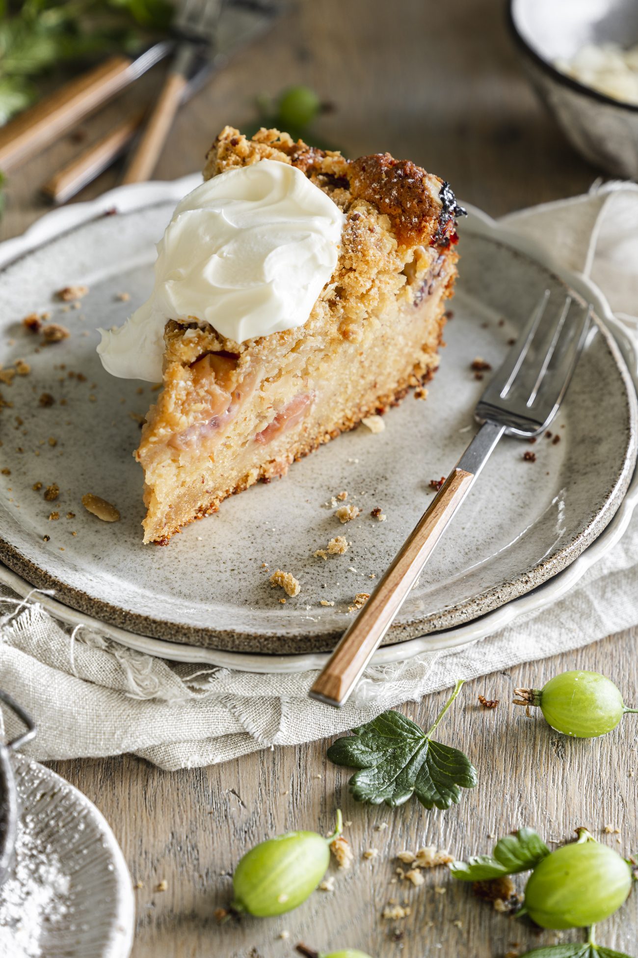 Stück Stachelbeerkuchen