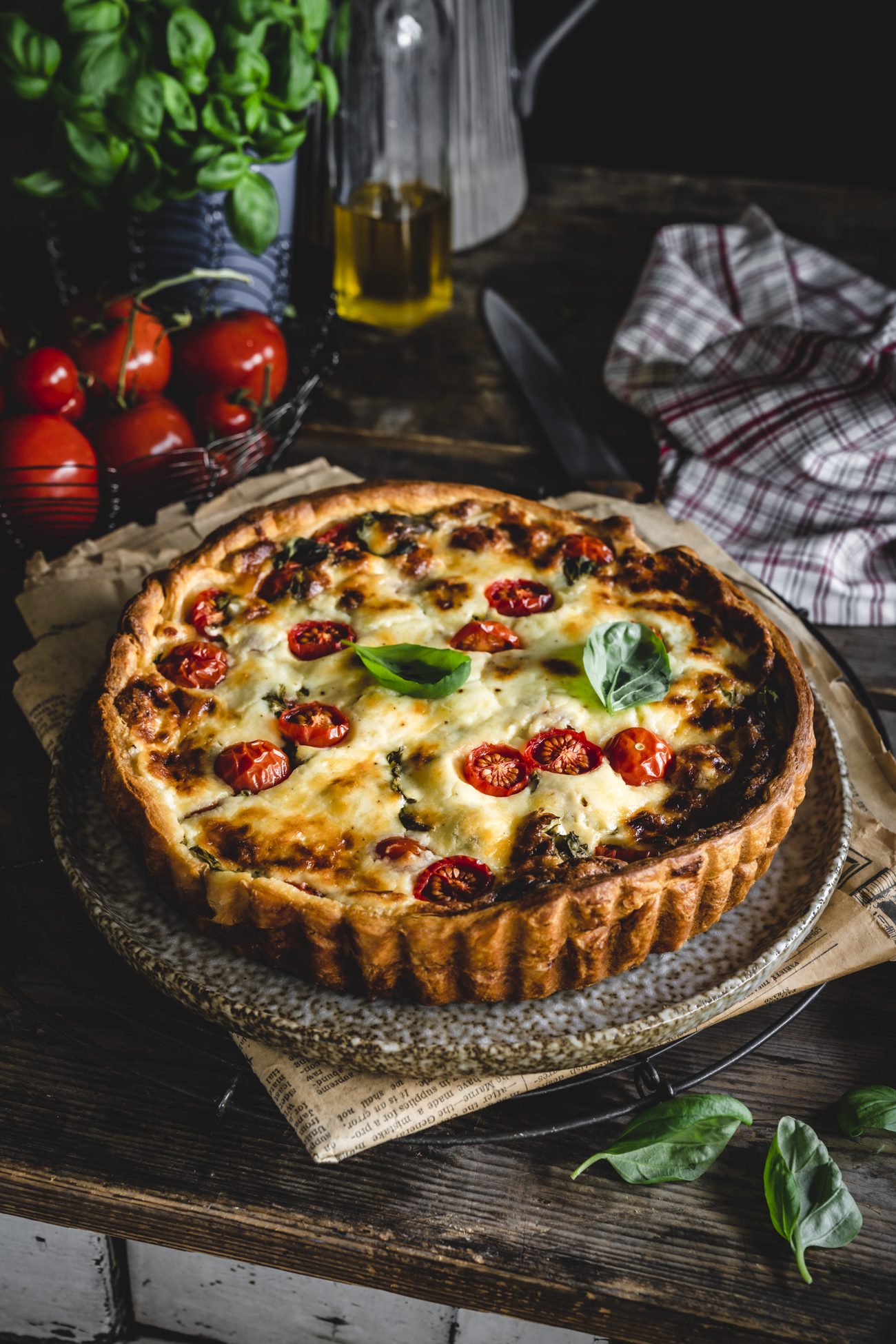 Blätterteig Quiche Tomate Mozzarella