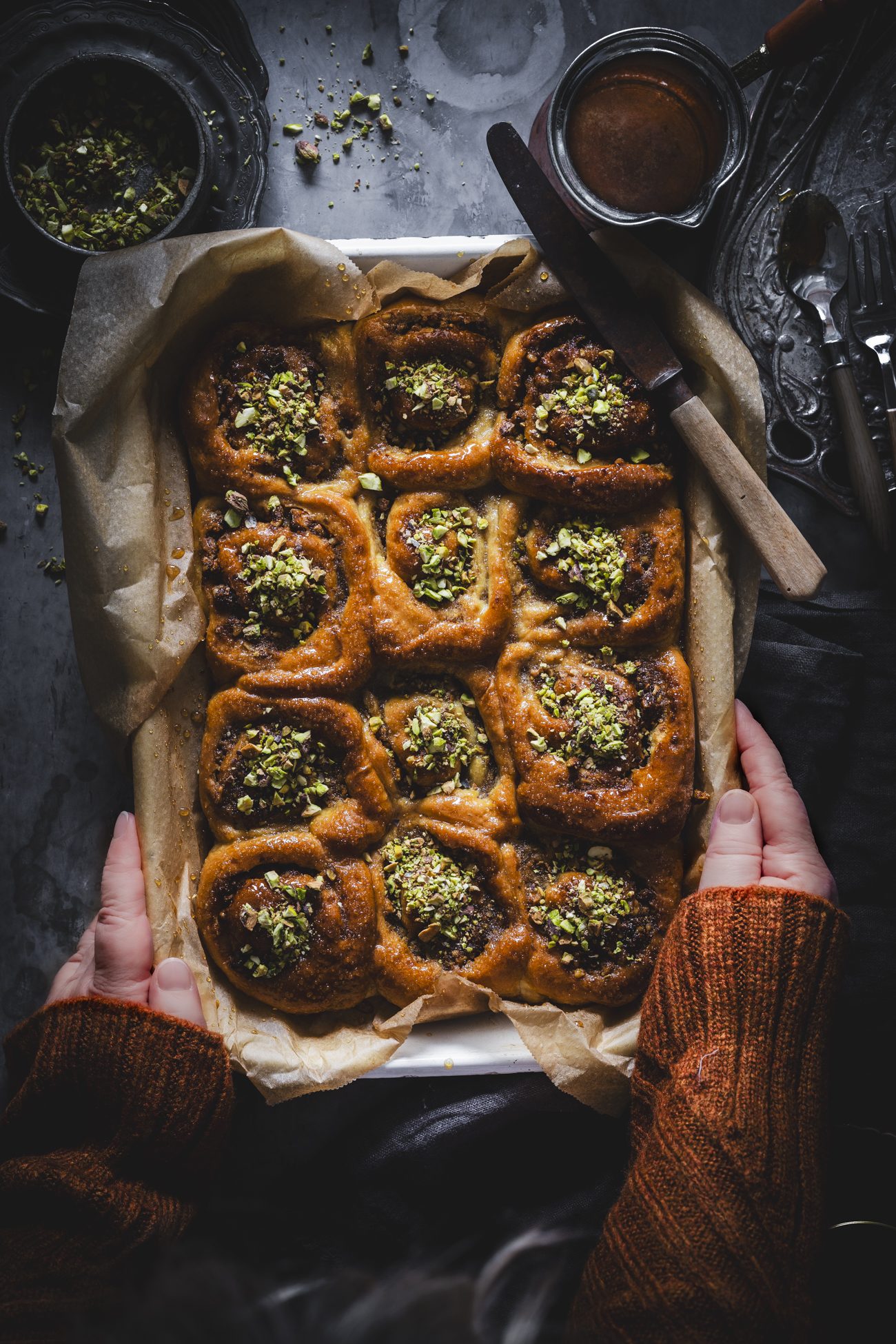 Baklava Schnecken mit Pistazien