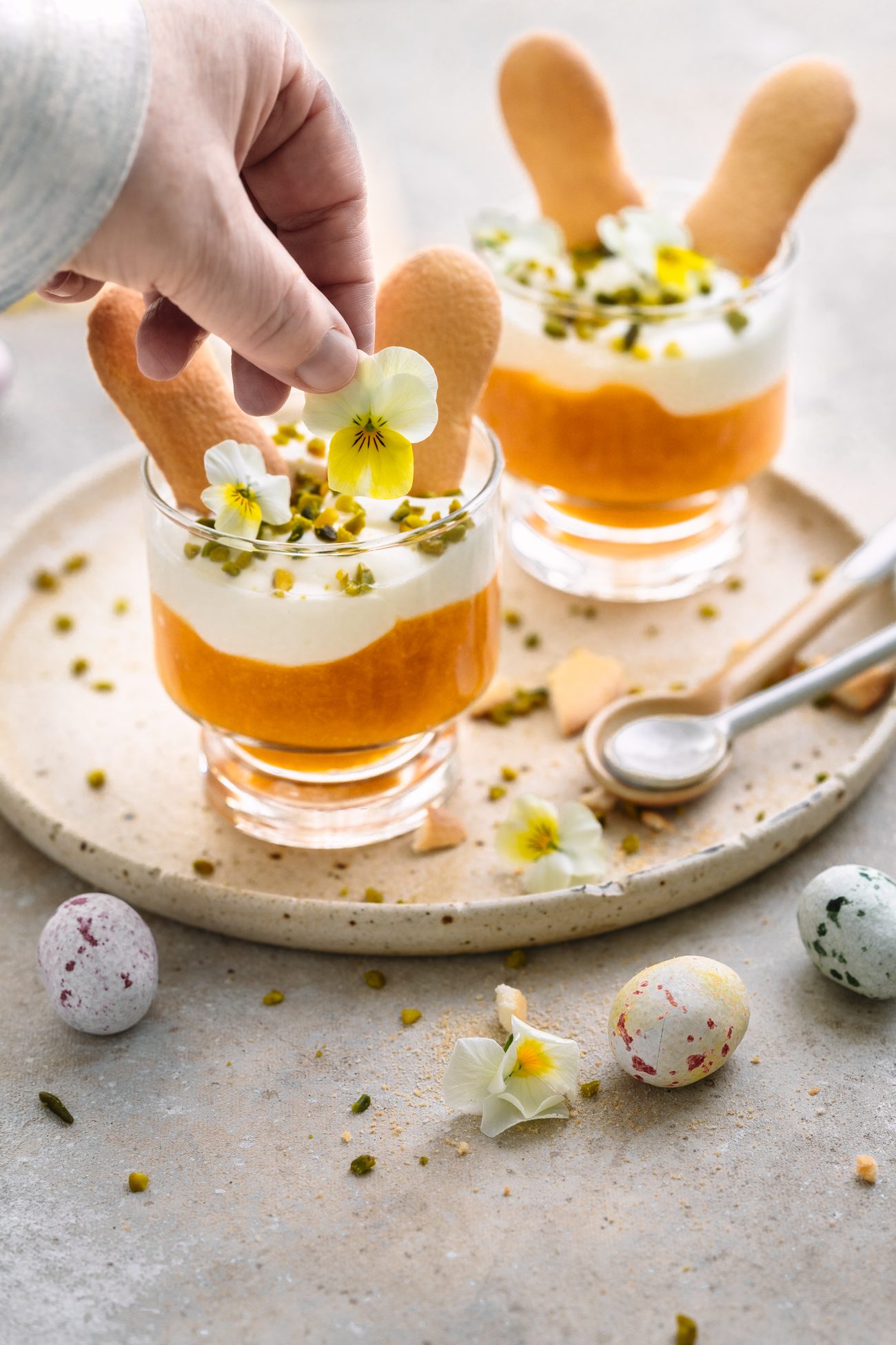 Weißes Schokoladen Mousse mit Aprikosen