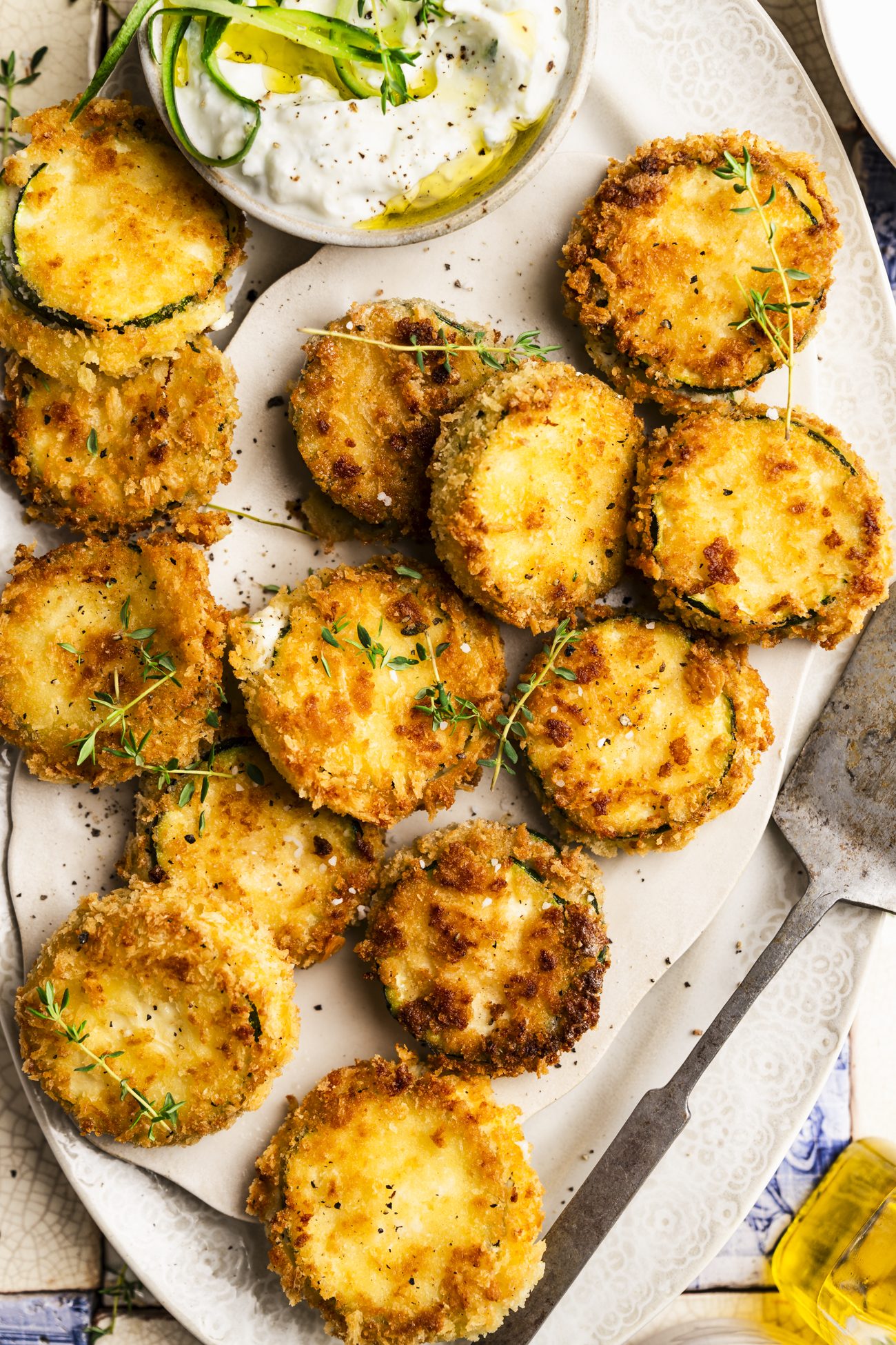 Rezept mit Zucchini Feta Taler